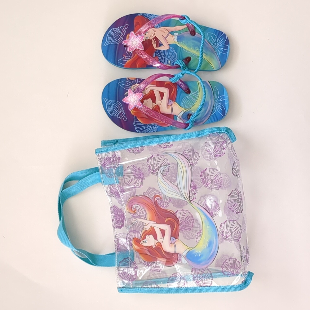 GUC Girls Flip Flops & Matching Beach Tote Set - The Little Mermaid